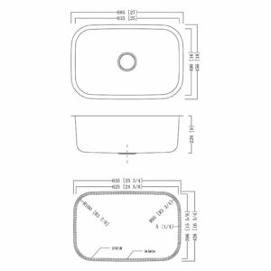 KSU27189 - 27" Stainless Steel Sink - Image 3